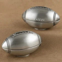 Pewter Football Piggy Bank