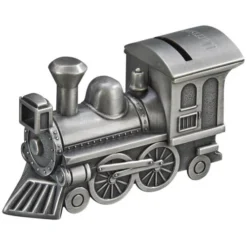 Pewter Train Piggy Bank -JDAN Gifts Shop Pewter Train Bank CG 22168 S3