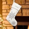 Silver Snowflake Stocking