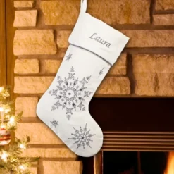 Silver Snowflake Stocking