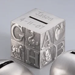 Pewter Block Piggy Bank