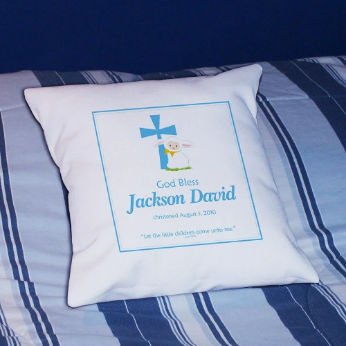 Blue God Bless Throw Pillow 3 Blue God Bless Throw Pillow - Image 3