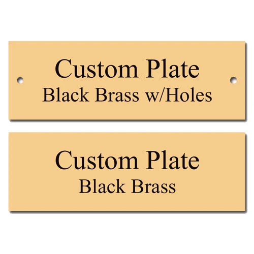 3x1 Rectangle Brass Plate -JDAN Gifts Shop brass alum black square 2