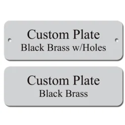3x1 Round Silver & Black Plate